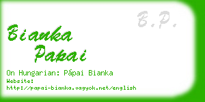 bianka papai business card
