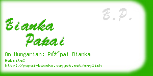 bianka papai business card